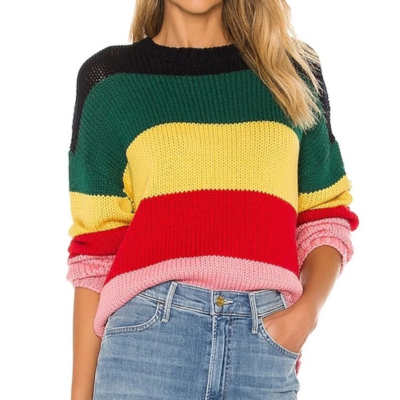 Sundry Rainbow Striped Wool Sweater - Picture 1 of 7